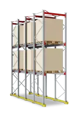 Набивной стеллаж 1350x3200x3300 мм (ДхГхВ). Ярусы: пол +2